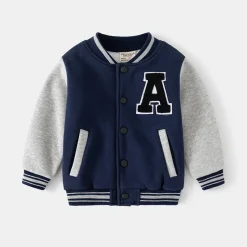 Unisex Patchwork Jacket (Navy & Gray)