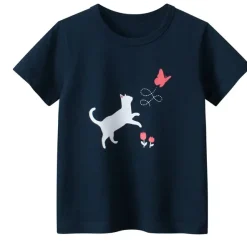 Girl's Cat & Butterfly Graphic Tee