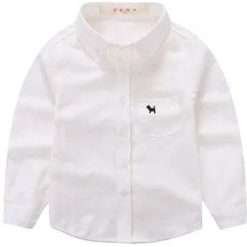 Alternative view of Toddler Boy's Long Sleeve Shirt (White)