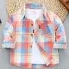 Toddler Boy's Plaid Shirt (Tropical Sun)