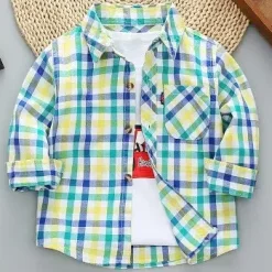 Toddler Boy's Plaid Shirt (Daylight)