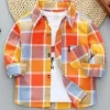 Toddler Boy's Plaid Shirt (Sunset Sky)