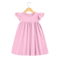 Girl's Casual Cotton Dress (Pale Pink)
