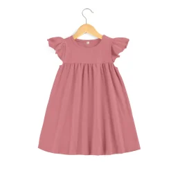 Girl's Casual Cotton Dress (Mauve)