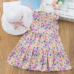 Alternative view of Girl's Casual Floral Dress (Purple)