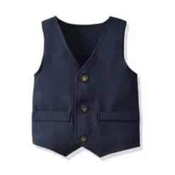 Alternative view of Boy's Set with Vest & Necktie (Navy & Light Blue)