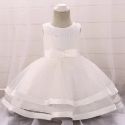 White Pearl Design Girls Dress