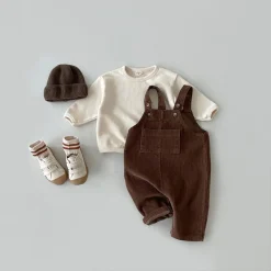 Alternative view of Unisex Corduroy Jumpsuit (Brown}
