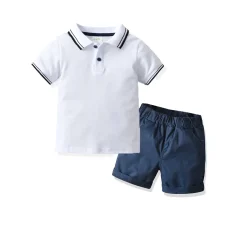 Alternative view of Boy's Polo Shirt & Shorts Set (Sapphire)