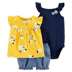 Alternative view of Floral Yellow & Blue 3pc. set