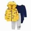 3pc Navy, Yellow & Gray Jogger Set