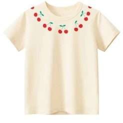 Girl's Cherry Design Graphic Tee