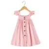 Girl's Pale Pink Casual Linen Dress