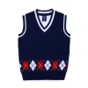 Classic Collegiate Design Sweater Vest (Navy)