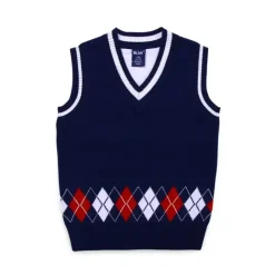 Classic Collegiate Design Sweater Vest (Navy)