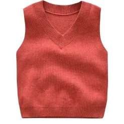 Alternative view of Boys Solid Color Sweater Vest (Rusty Red)