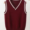 Unisex Sweater Vest (Burgundy)