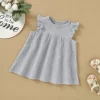Girl's Gray Organic Cotton Muslin Dress
