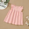 Girl's Pink Organic Cotton Muslin Dress