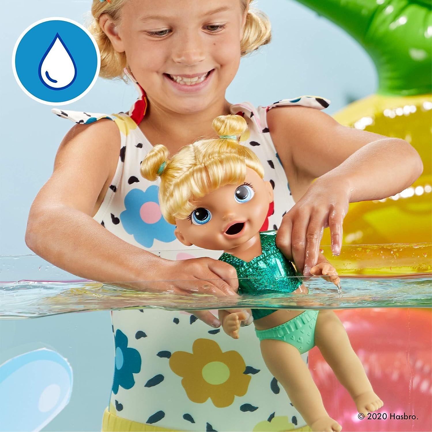 Baby Alive Sunshine Snacks Doll, Summer-Themed Waterplay Baby Doll (Light Skin Blonde Hair) - Image 5