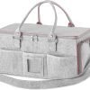 Diaper Caddy Organizer for Baby Items (Gray & Pink)