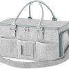 Diaper Caddy Organizer for Baby Items (Gray & Teal)