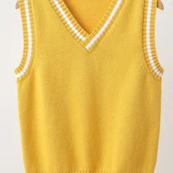Unisex Sweater Vest (Deep Yellow)