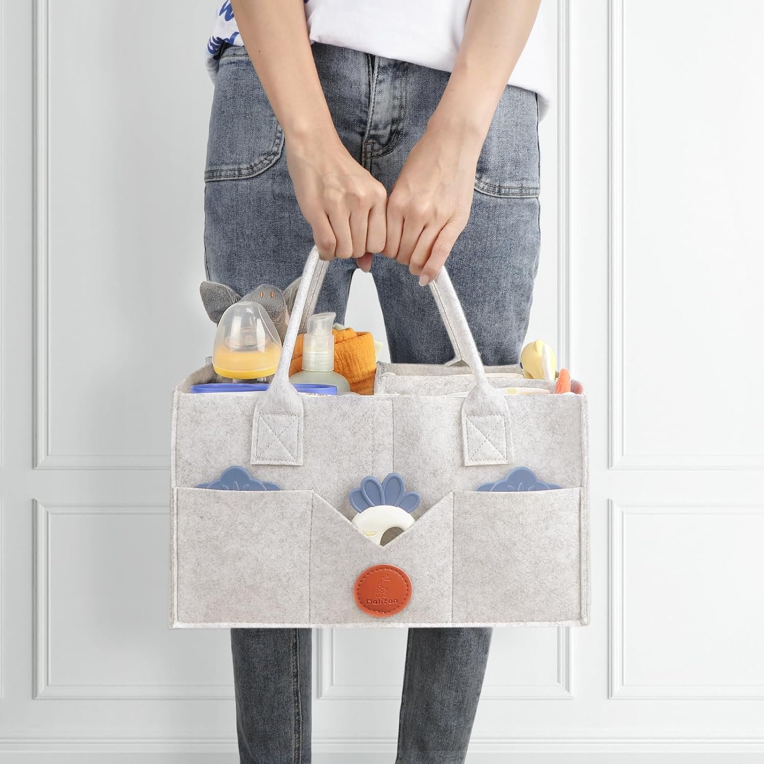 Maliton Diaper Caddy Organizer for Baby Items (White) - Image 3