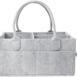 Diaper Caddy Organizer for Baby Items (Gray)