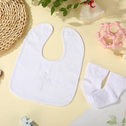 Baby Boy's Christening Bib & Sock Set