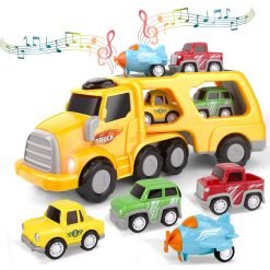 5 in-1 Toy Truck Set for Boys, Toddler (Yellow)