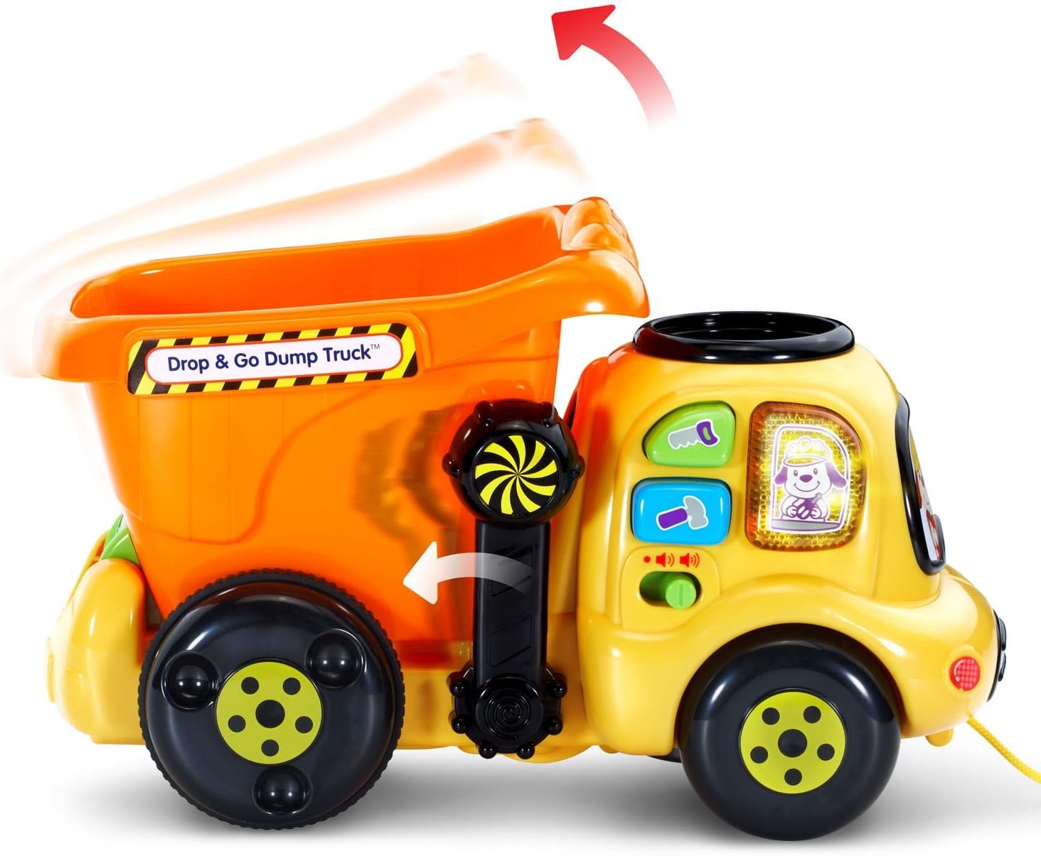 Singing, Talking VTech Drop & Go Push/Pull Dump Truck (Yellow/Orange) - Image 5