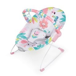 Infant Baby Bouncer with Soothing Vibrations & Removable Toy Bar (Flamingo Vibes)