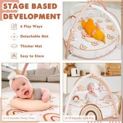 Alternative view of 6-in-1 XL Large Tan Unisex Baby Gym & Ball Pit, Play Mat & Play Gym, Combination Baby Activity Gym