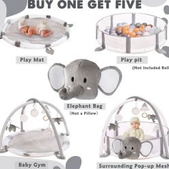 Alternative view of 5-in-1 XL Large Gray Unisex Baby Gym & Ball Pit, Play Mat & Play Gym, Combination Baby Activity Gym