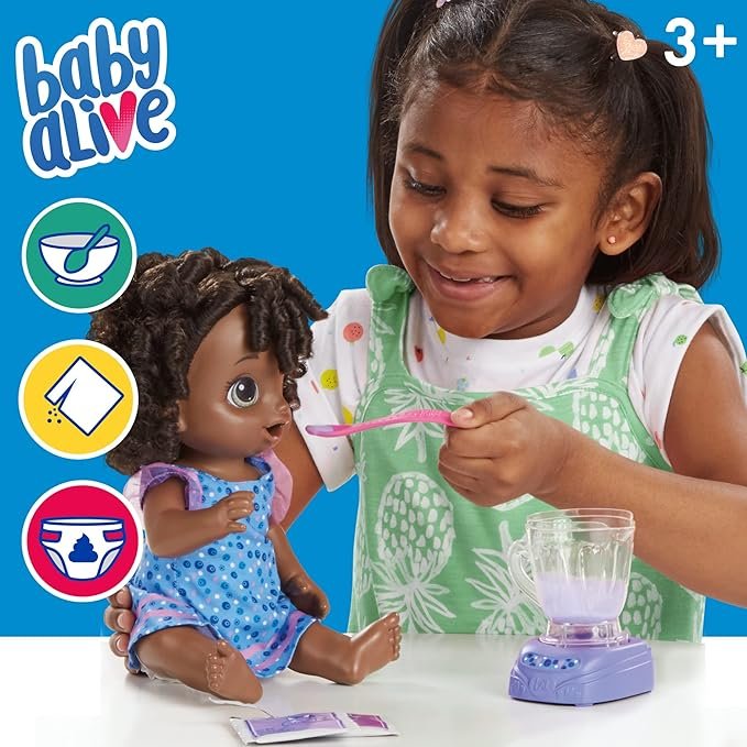 Baby Alive Magical Mixer Baby Doll Blueberry Blast with Blender Accessories - Image 3