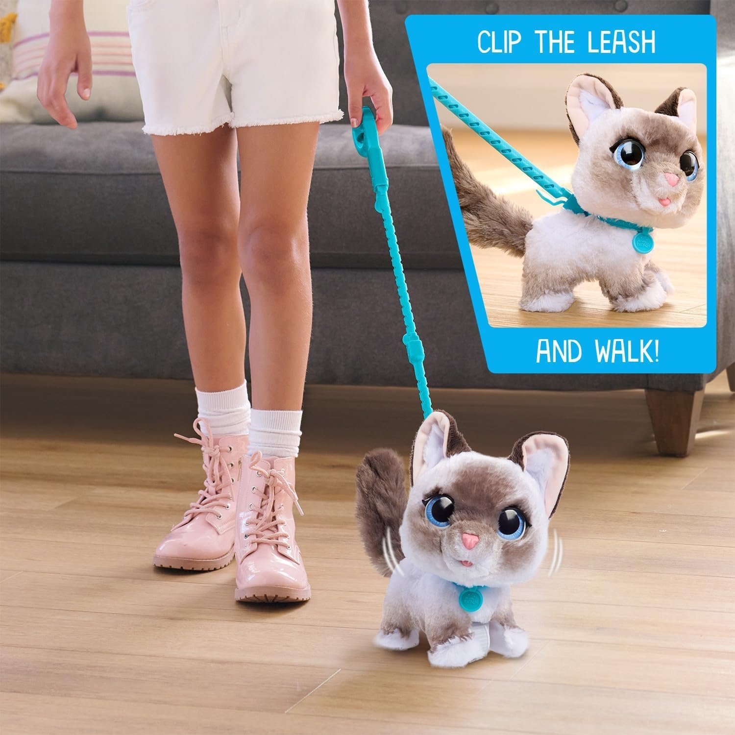 FurReal Wagalots Kitty, Small Interactive Plush Pet Toy to Walk / Makes Kitten Sounds /Wags Tail - Image 5
