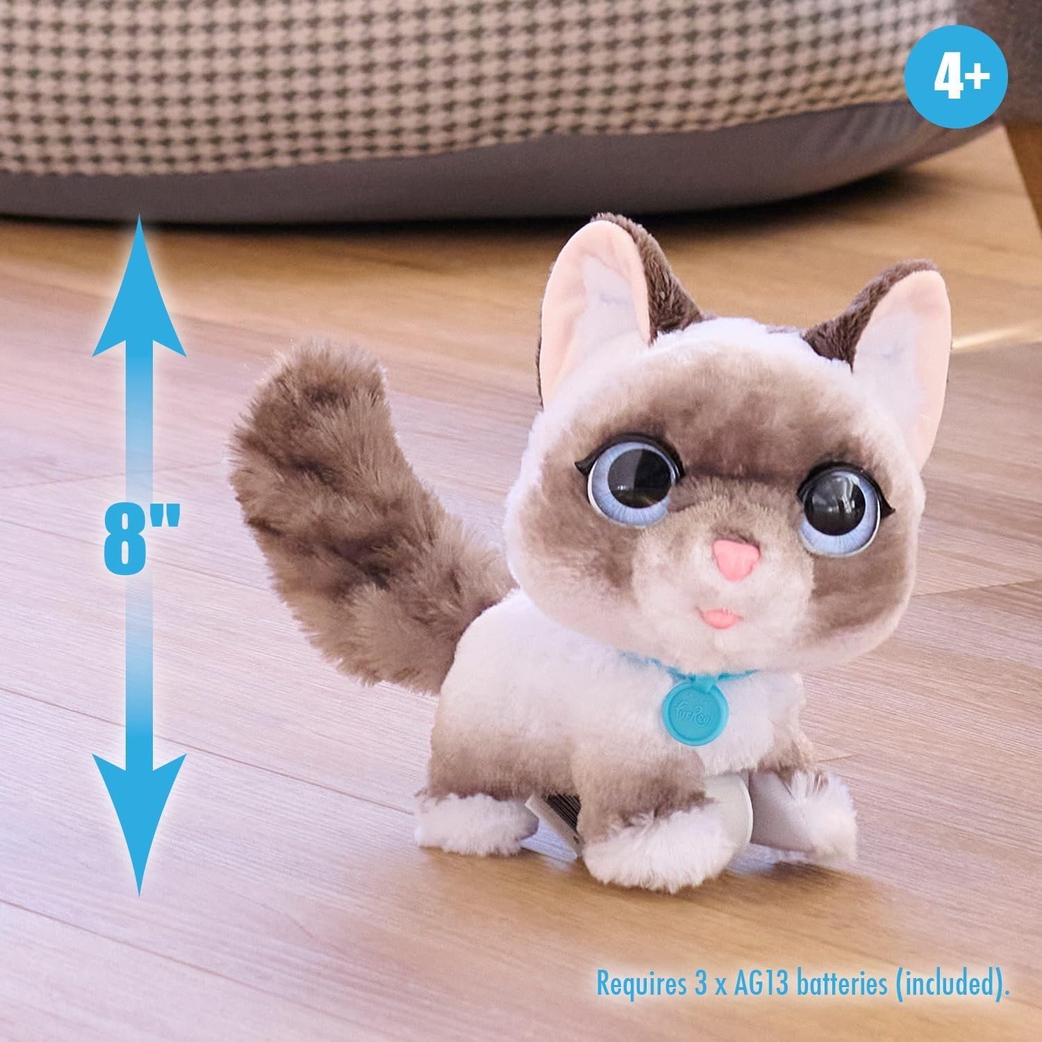 FurReal Wagalots Kitty, Small Interactive Plush Pet Toy to Walk / Makes Kitten Sounds /Wags Tail - Image 4