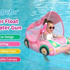 Alternative view of Swimbobo Toddler Pool Float Inflatable Car w/ Adjustable Sun Canopy & Safety Seat for Kids (Pink)